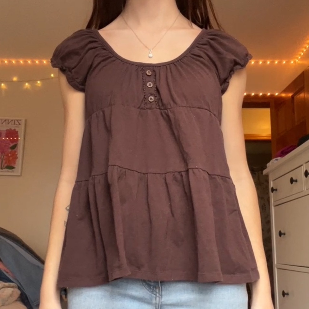 Weavers Chocolate Brown Babydoll Blouse